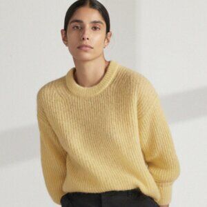 NWT Everlane Cocoon Crew Sweater in Alpaca & Merino Blend (Yellow Raffia)